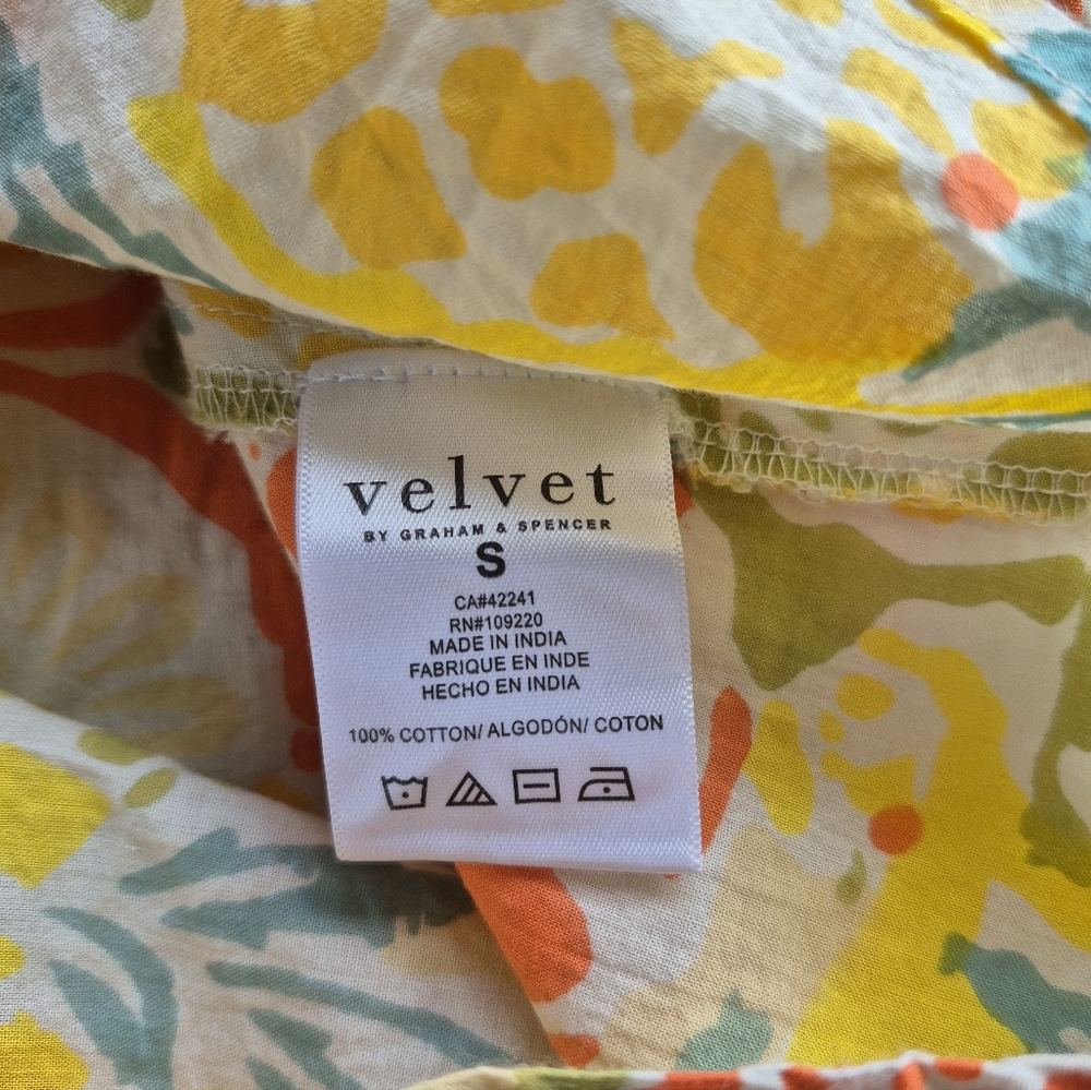Velvet By Graham & Spencer Dress Yellow Floral Size S - Picture 9 of 13